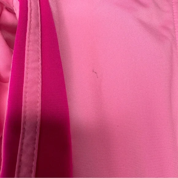 Adidas sweater zip up ruffle frilly bottom neon pink track jacket striped - Picture 6 of 6